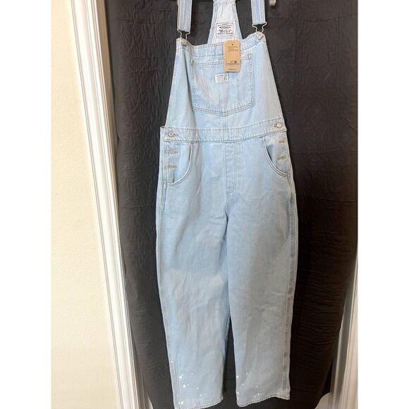 Levi's Women's Vintage Overalls Blue light Wash Stone Shadow Design SZ L: NWT - Picture 8 of 16
